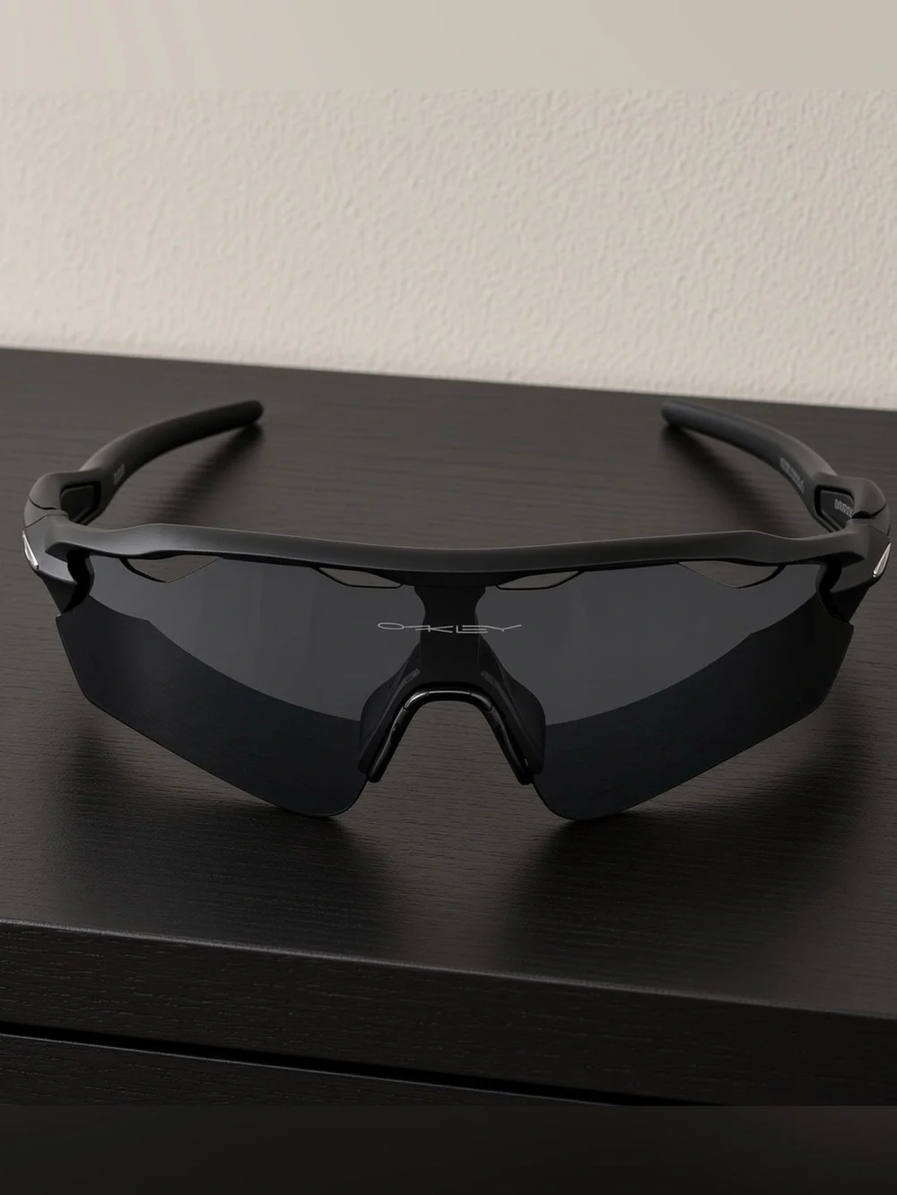 Oakley Black Wraparound Sports Sunglasses